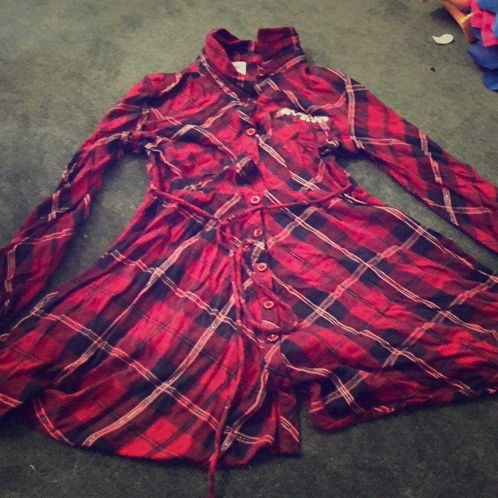 Set Of Girl Plaid shirt dresses